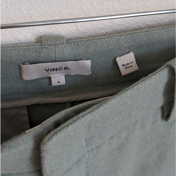Vince Green Wool Blend Straight Leg Tailored Trouser Pants, size 6 - Picture 3 of 13
